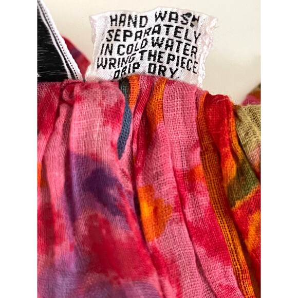 Vintage 80s Short Circuit Floral Maxi Skirt One Size Cotton Boho Hippie Tropical - Picture 13 of 13